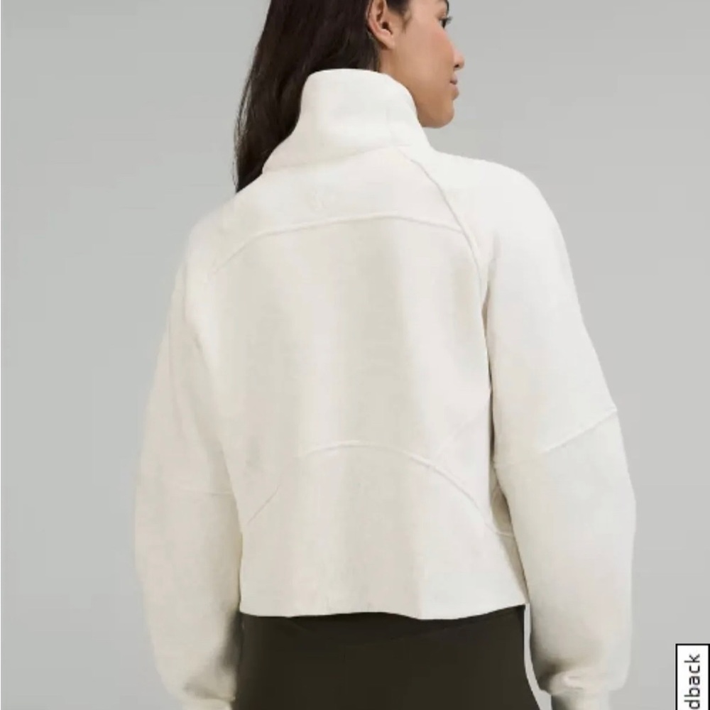 COPY - NWT Lululemon oversized, funnel neck scuba in Heathered ivory gold zip X… - Picture 2 of 5